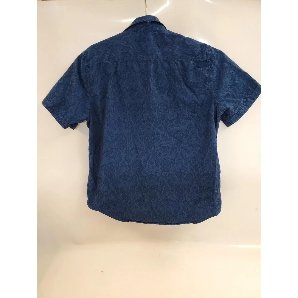 Robert Graham Shirt Mens Large Blue Classic‎ Fit Short Sleeve Paisley Cotton